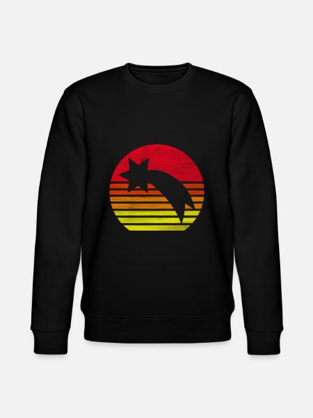 Retro Shooting Star Silhouette Gift - Stanley/Stella CHANGER Unisex Organic Sweatshirt - black
