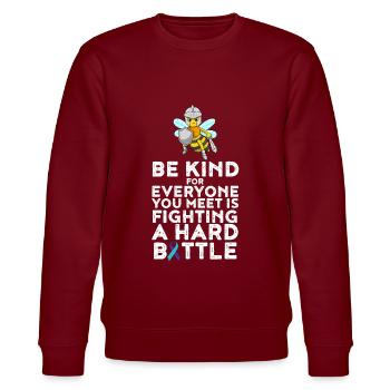 Be enfant prévention du suicide cadeau - Sweat bio CHANGER Stanley/Stella Unisexe - bordeaux - Devant - Nik (191cm) & Marisol (170cm)