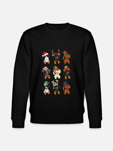 Dachshund Christmas Costume - Stanley/Stella CHANGER Unisex Organic Sweatshirt - black
