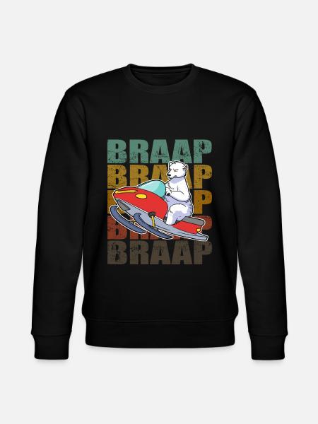 Braap Snowmobile Snowmobile Gift - Stanley/Stella CHANGER Unisex Organic Sweatshirt - black