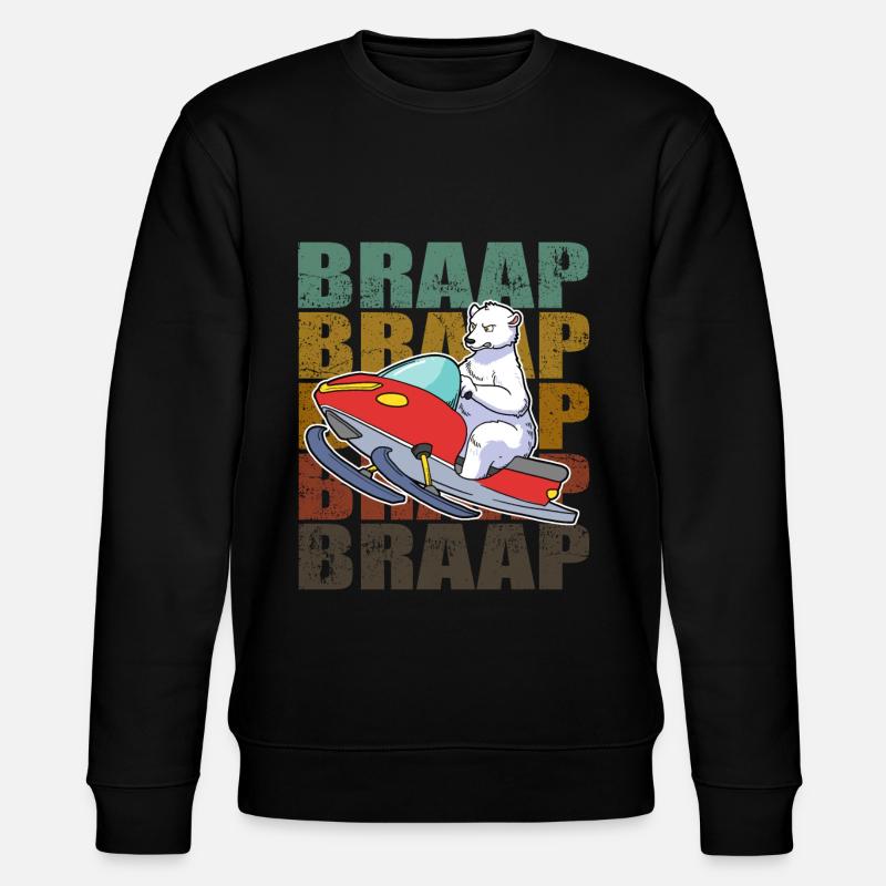 Braap Snowmobile Snowmobile Gift - Stanley/Stella CHANGER Unisex Organic Sweatshirt - black