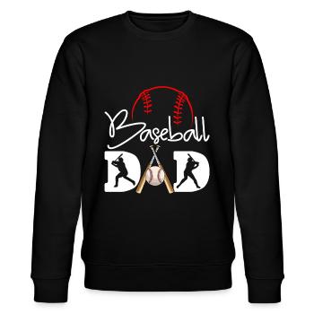 Baseball Dad Player Lovers Fathers Day - Stanley/Stella Unisex Bio-Sweatshirt CHANGER  - Schwarz - Vorne - Nik (191cm) & Marisol (170cm)