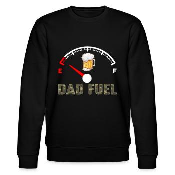 Dad Fuel Beer Fathers Day - Stanley/Stella Unisex Bio-Sweatshirt CHANGER  - Schwarz - Vorne - Nik (191cm) & Marisol (170cm)