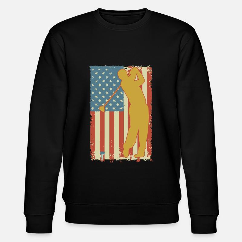 Drapeau américain de golf - Sweat bio CHANGER Stanley/Stella Unisexe - noir