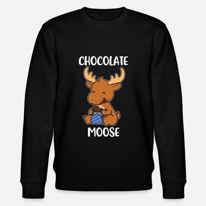 Chocolate Moose Elch Geschenk - Stanley/Stella Unisex Bio-Sweatshirt CHANGER  - Schwarz