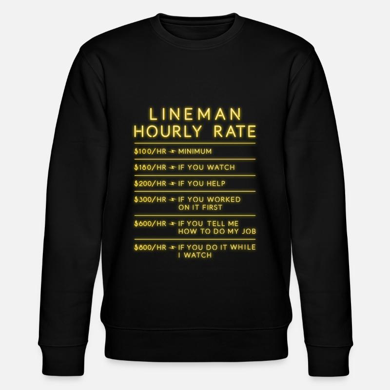 Lineman Hourly Rate Elektiker Geschenk - Stanley/Stella Unisex Bio-Sweatshirt CHANGER  - Schwarz
