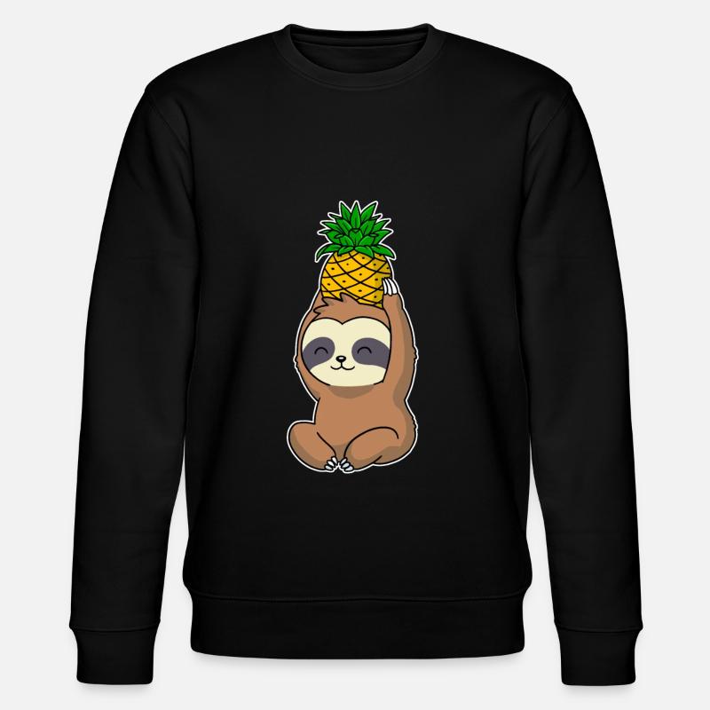 Pineapple Sloth Pineapple Gift - Stanley/Stella CHANGER Unisex Organic Sweatshirt - black