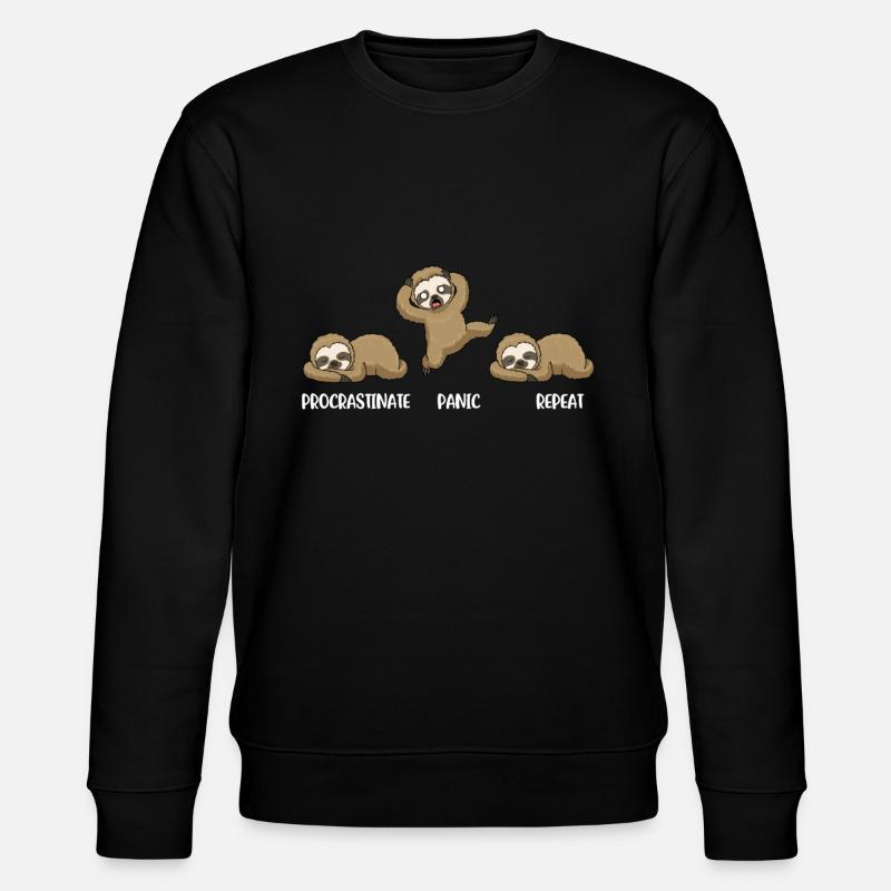 Procrastinate Panic Procrastination Gift - Stanley/Stella CHANGER Unisex Organic Sweatshirt - black