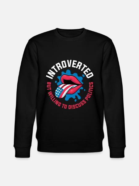 Introverted Politics Introverted Gift - Stanley/Stella CHANGER Unisex Organic Sweatshirt - black