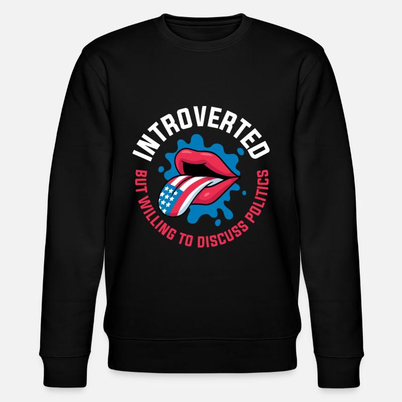 Introverted Politics Introvertiert Geschenk - Stanley/Stella Unisex Bio-Sweatshirt CHANGER  - Schwarz