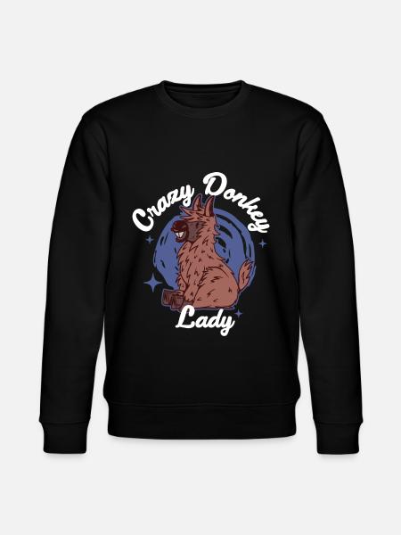 Crazy Donkey Lady Esel Geschenk - Stanley/Stella Unisex Bio-Sweatshirt CHANGER  - Schwarz