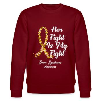 Her Fight Is My Fight In This Family We Fight - Stanley/Stella Unisex Bio-Sweatshirt CHANGER  - Burgunderrot - Vorne - Nik (191cm) & Marisol (170cm)