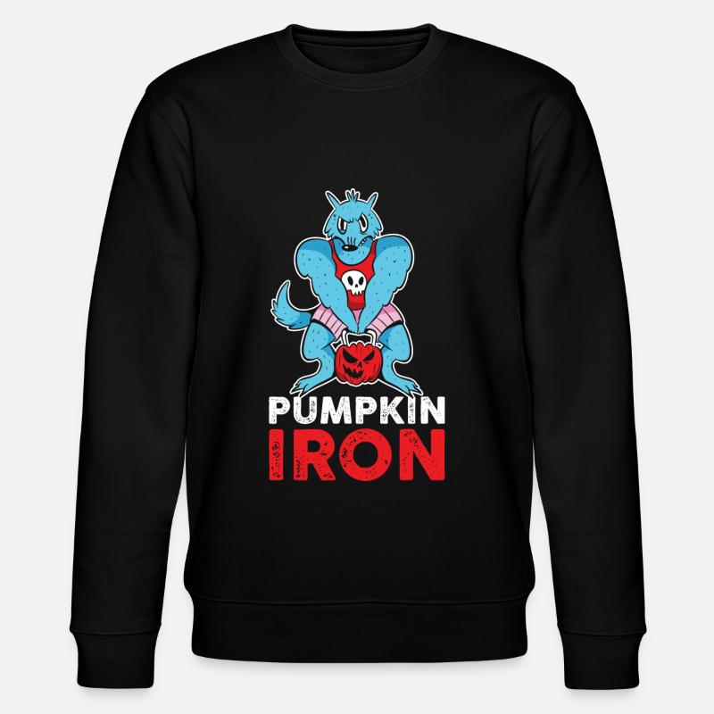 Pumpkin Iron Pumpkin Gift - Stanley/Stella CHANGER Unisex Organic Sweatshirt - black