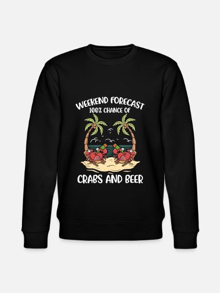 Crab And Beer Krabbe Geschenk - Stanley/Stella Unisex Bio-Sweatshirt CHANGER - Schwarz