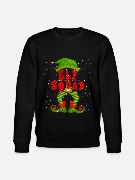 Elf Squad Cute Elf Christmas - Stanley/Stella CHANGER Unisex Organic Sweatshirt - black