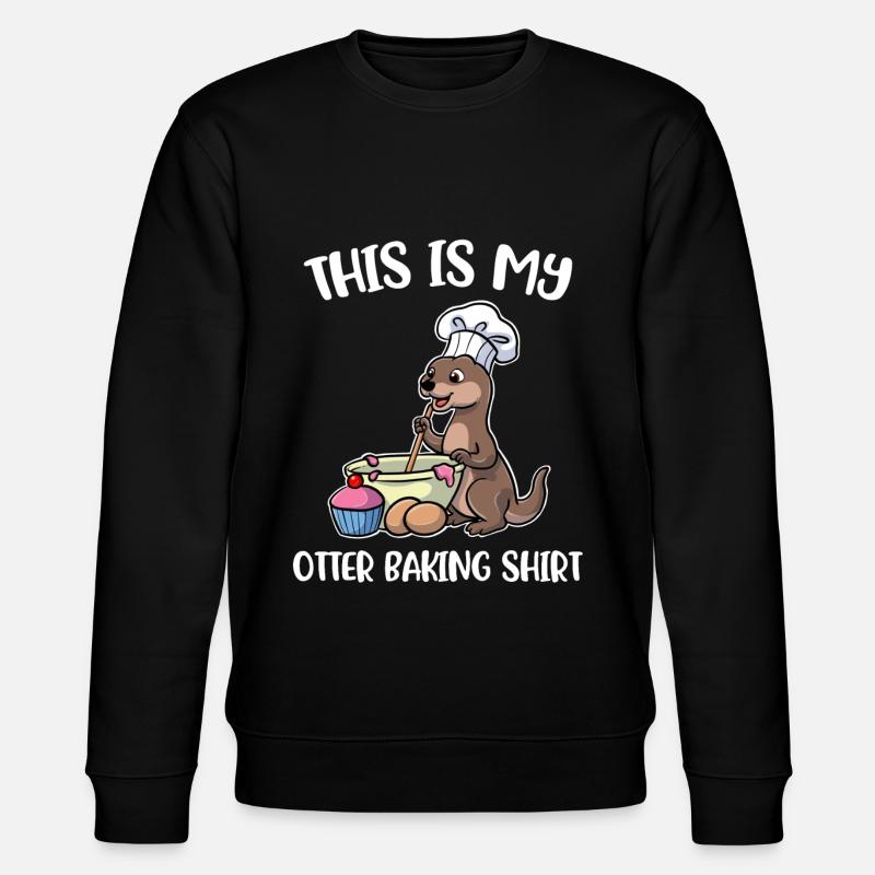 Otter Baking Backen Geschenk - Stanley/Stella Unisex Bio-Sweatshirt CHANGER  - Schwarz