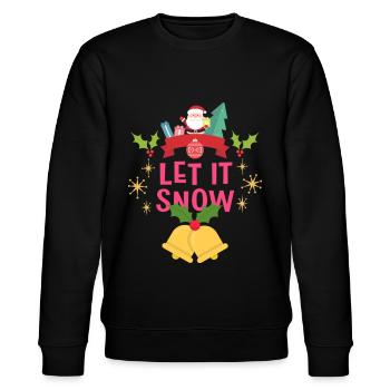 Christmas Let It Snow - Stanley/Stella Unisex Bio-Sweatshirt CHANGER  - Schwarz - Vorne - Nik (191cm) & Marisol (170cm)