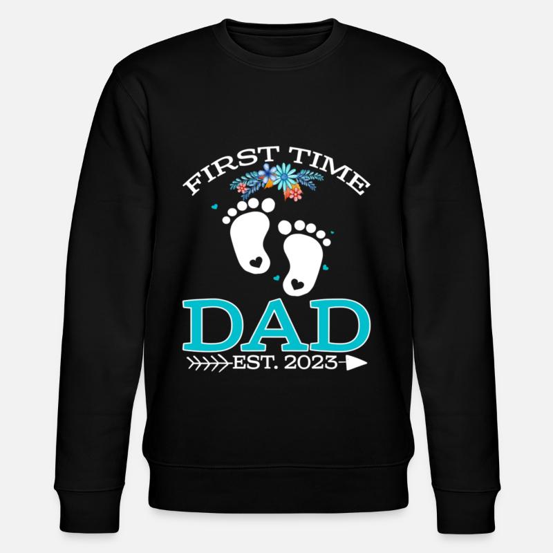 First Time Dad 2023 - Stanley/Stella CHANGER Unisex Organic Sweatshirt - black