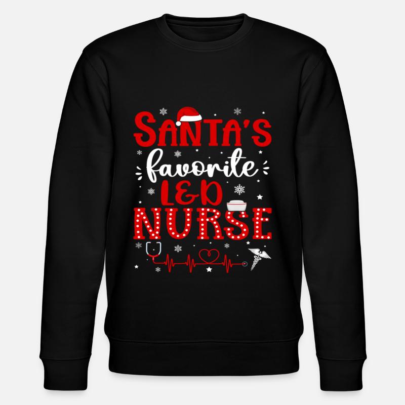 Santa's Favorite L&D Nurse - Stanley/Stella CHANGER Unisex Organic Sweatshirt - black