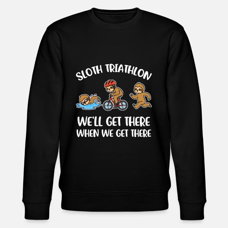 Sloth Triathlon Triathlon Gift - Stanley/Stella CHANGER Unisex Organic Sweatshirt - black