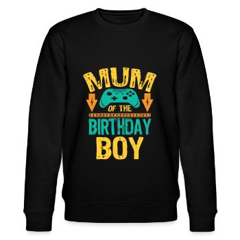 Mum Of the Birthday Boy Gaming Family Idea - Stanley/Stella Unisex Bio-Sweatshirt CHANGER  - Schwarz - Vorne - Nik (191cm) & Marisol (170cm)