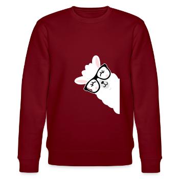 Süßes Llama Alpaka Geschenk Springen Spucken - Stanley/Stella Unisex Bio-Sweatshirt CHANGER  - Burgunderrot - Vorne - Nik (191cm) & Marisol (170cm)