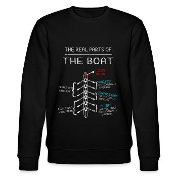 Rudern Rowing Ruderboot Wassersport Ruder - Stanley/Stella Unisex Bio-Sweatshirt CHANGER  - Schwarz - Vorne - Nik (191cm) & Marisol (170cm)
