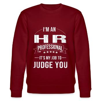 HR Manager Personal Job Working Human Resources - Stanley/Stella CHANGER Unisex Organic Sweatshirt - burgundy - Front - Nik (191cm) & Marisol (170cm)