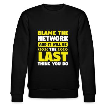 Network Engineer Blame the Network Computer - Stanley/Stella CHANGER Unisex Organic Sweatshirt - black - Front - Nik (191cm) & Marisol (170cm)