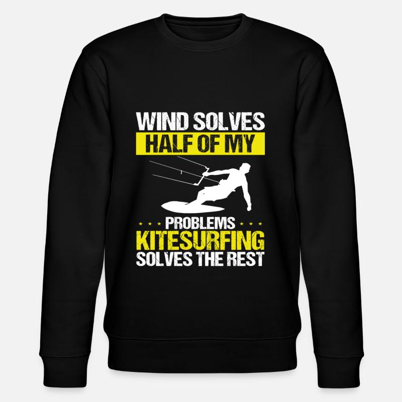 Kiteboarding Kitesurfer Kiteboarder Wind - Stanley/Stella CHANGER Unisex Organic Sweatshirt - black