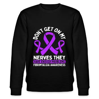 Fibromyalgia Awareness Warrior Survivor Fighter - Stanley/Stella CHANGER Unisex Organic Sweatshirt - black - Front - Nik (191cm) & Marisol (170cm)