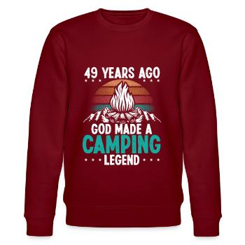 49 Year Old Camping Legend Scout 49Birthday Camper - Stanley/Stella Unisex Bio-Sweatshirt CHANGER  - Burgunderrot - Vorne - Nik (191cm) & Marisol (170cm)