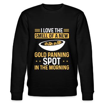 Panning Spot Prospector Panner Gold Mining Miner - Stanley/Stella Unisex Bio-Sweatshirt CHANGER  - Schwarz - Vorne - Nik (191cm) & Marisol (170cm)