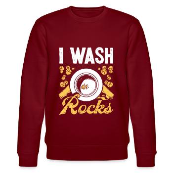 Gold I wash rocks Gold Panner Gold Miner - Stanley/Stella Unisex Bio-Sweatshirt CHANGER  - Burgunderrot - Vorne - Nik (191cm) & Marisol (170cm)