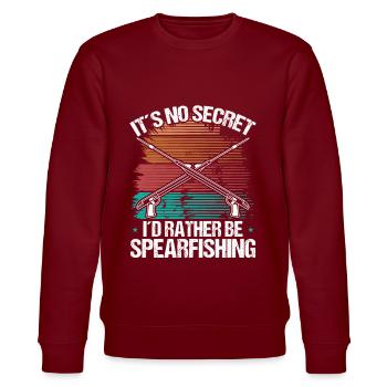 Spearfisher Apnoe Diver Freediving Speargun - Stanley/Stella Unisex Bio-Sweatshirt CHANGER  - Burgunderrot - Vorne - Nik (191cm) & Marisol (170cm)