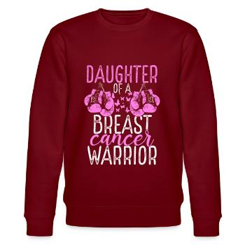 Daughter Breast Cancer Awareness Month Ribbon - Stanley/Stella CHANGER Unisex Organic Sweatshirt - burgundy - Front - Nik (191cm) & Marisol (170cm)
