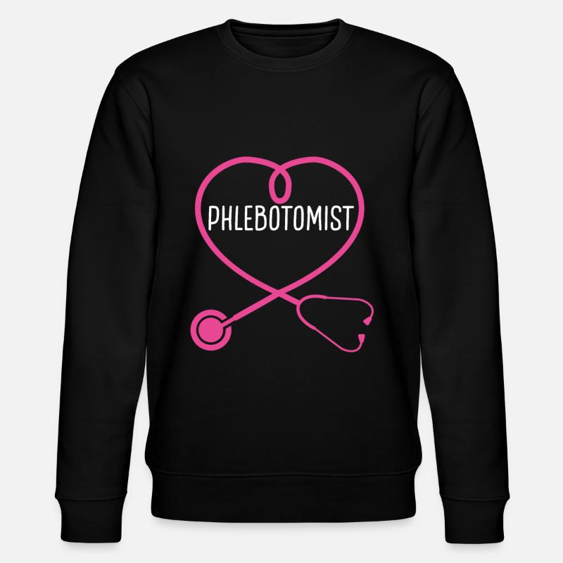 Phlebotomist Stethoscope Appreciation Heart - Stanley/Stella CHANGER Unisex Organic Sweatshirt - black