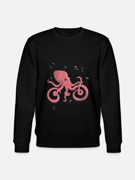 Octopus rides a bicycle - Stanley/Stella CHANGER Unisex Organic Sweatshirt - black