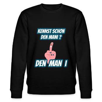 Vorname Manuel Geschenk mit Mittelfinger Motiv - Stanley/Stella Unisex Bio-Sweatshirt CHANGER  - Schwarz - Vorne - Nik (191cm) & Marisol (170cm)