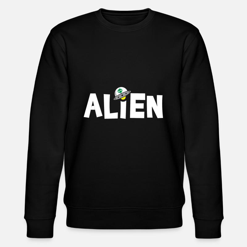 Alien Raumschiff - Stanley/Stella Unisex Bio-Sweatshirt CHANGER  - Schwarz