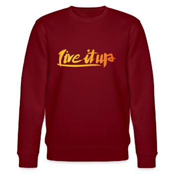 Live It Up, Only One Place - Stanley/Stella CHANGER Unisex Organic Sweatshirt - burgundy - Front - Nik (191cm) & Marisol (170cm)
