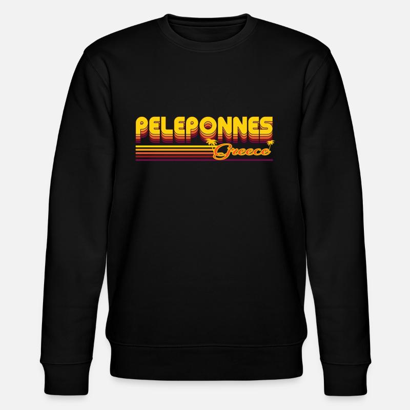 Patras: Mediterranes Retro-Design - Stanley/Stella Unisex Bio-Sweatshirt CHANGER  - Schwarz