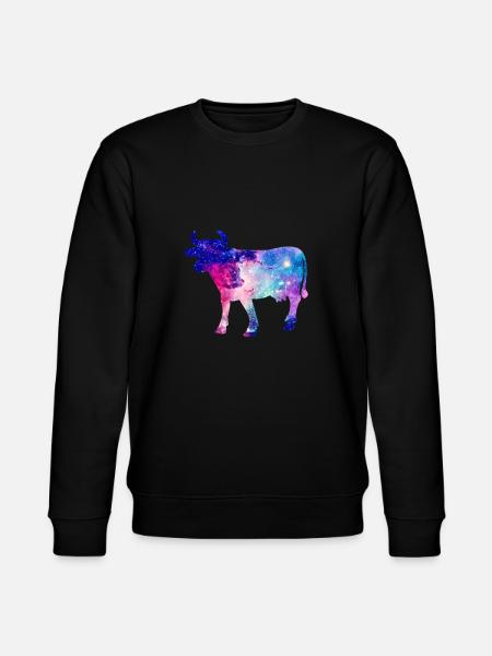Galaxy Cow Space Gift - Stanley/Stella CHANGER Unisex Organic Sweatshirt - black