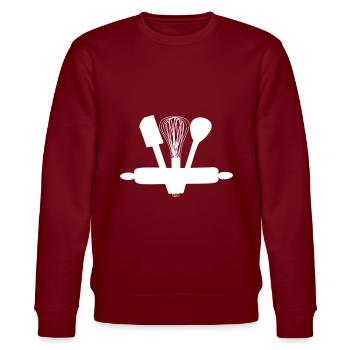 bake - Stanley/Stella CHANGER Unisex Organic Sweatshirt - burgundy - Front - Nik (191cm) & Marisol (170cm)