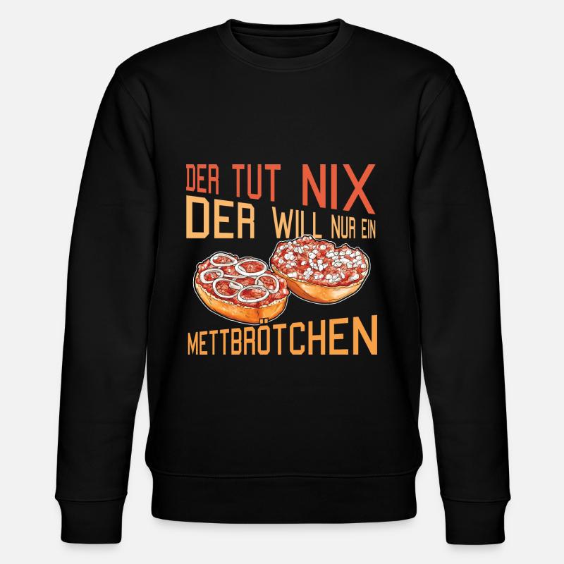 Mettbrötchen Mett Hackfleisch Hackepeter - Stanley/Stella Unisex Bio-Sweatshirt CHANGER  - Schwarz