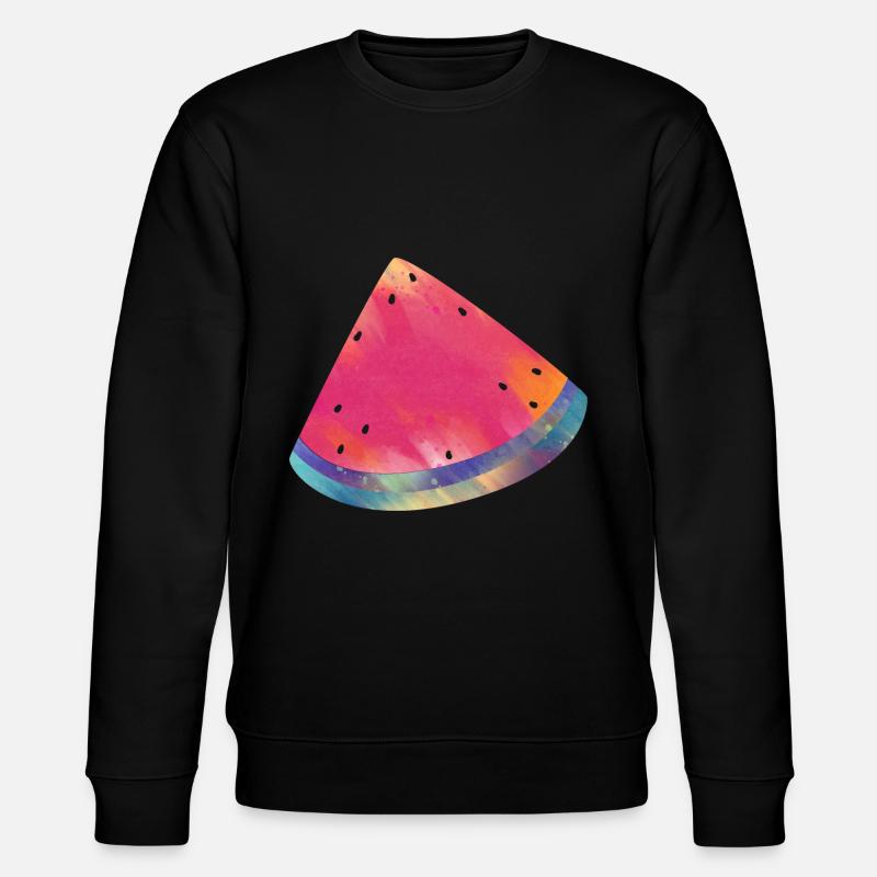 Bunte Wassermelone Sommer Lebensmittel - Stanley/Stella Unisex Bio-Sweatshirt CHANGER  - Schwarz