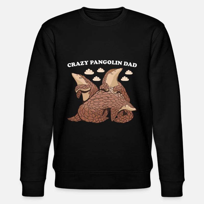 Crazy Pangolin Dad Pangolin - Stanley/Stella Unisex Bio-Sweatshirt CHANGER  - Schwarz