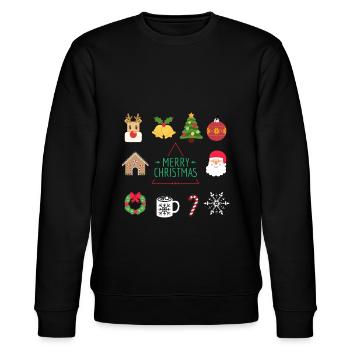 Fröhliche Weihnachten - Stanley/Stella Unisex Bio-Sweatshirt CHANGER  - Schwarz - Vorne - Nik (191cm) & Marisol (170cm)