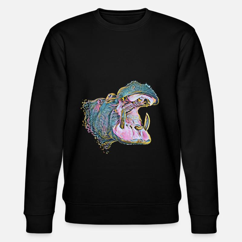 hippo - Stanley/Stella CHANGER Unisex Organic Sweatshirt - black