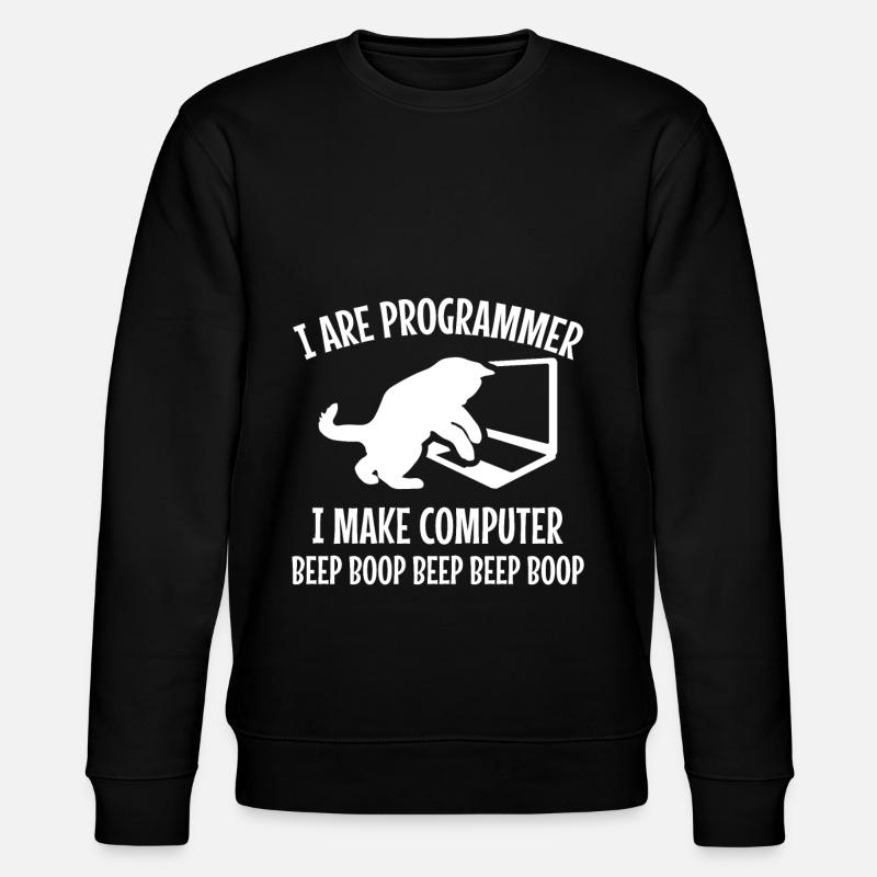 Programmierer Katze Geschenk Programmieren Mitze - Stanley/Stella Unisex Bio-Sweatshirt CHANGER - Schwarz